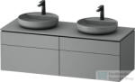 Duravit VITRIUM 142x55 cm-es 4 fiókos alsószekrény pulttal, két oldali mosdó elhelyezéshez, mosdó és csaptelep nélkül, matt világosszürke VT4872BHDHD0000 (VT4872BHDHD0000)