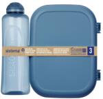 Sistema Ocean Bound Uzsonnásdoboz Szett - Ribbon Ebéd 1.1 l Uzsonnásdoboz és Swift 480 ml Kulacs, Kék