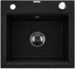 INVENA TESALIA gránit mosogató, 1 medencés, csepptálca nélküli, fekete (AZ-01-041-B)