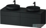 Duravit VITRIUM 142x55 cm-es 4 fiókos alsószekrény pulttal, két oldali mosdó elhelyezéshez, mosdó és csaptelep nélkül, matt sötétszürke VT4872BHEHE0000 (VT4872BHEHE0000)