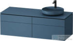 Duravit VITRIUM 142x55 cm-es 4 fiókos alsószekrény pulttal, jobb oldali mosdó elhelyezéshez, mosdó és csaptelep nélkül, bizánci kék VT4870RHBHB0000 (VT4870RHBHB0000)