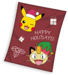 Carbotex Pokémon Happy Holidays Karácsonyi polár takaró 130x160cm CBX240052POK (CBX240052POK)