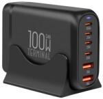 OBAL:ME GaN asztali töltő terminállal, 4C2A, 100W Hálózati töltő, fekete (OM100W4C2A) (OM100W4C2A)