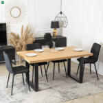 Mebel Elite Bővíthető Étkezőasztal Aranytölgy/Fekete Színben. EDWIN 160-260 cm