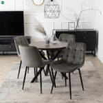 Mebel Elite Bővíthető Étkezőasztal Dió/Fekete Színben. DORIAN 80-160 cm