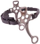 BR Kétpontos bőr orrkosárral ellátott hackamore ló számára, rövid rozsdamentes acél 152 MM barna