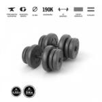 GazoFitness GazoFitness® Kézi Súlyzó 2 x 21, 5Kg. (Össz: 43Kg. )Menetes súlyzórúddal fekete