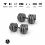 GazoFitness GazoFitness® Kézi Súlyzó 2 x 16, 5Kg. (Össz: 33Kg. ) fekete