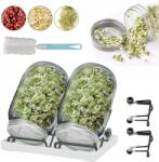  Csíráztató Befőttesüveg, 1L, 2db, rozsdamentes acél fedéllel, tálcával (8581682953164)