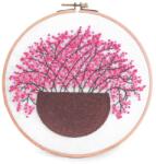 Fashion Hímző készlet előrenyomtatott mintával és fonallal, 940151-1, piros virágok cserépben