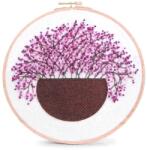 Fashion Hímző készlet előrenyomtatott mintával és fonallal, 940151-6, lila virágok