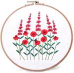 Fashion Hímző készlet előrenyomtatott mintával és fonallal, 940151-8, piros virágok
