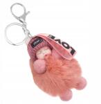 EdiBazzar Kulcstartó baba táskához, kulcsokhoz, pomponos babácska, rózsaszín, női táskákhoz, pénztárcához (Różowy Breloczek Do Torebki Kluczy Lalka)