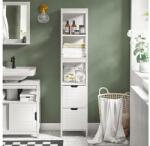 Sobuy fehér magas tárolószekrény fürdőszobába - keskeny forma
