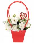 MartineX Kézitáska Ajándék Papírtáska Virág Dekoráció Piros piros 33 cm (Torebka)