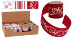  Karácsonyi szalagok piros díszítéssel 270x6 cm, több változatban
