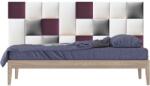 Kerma Design Műbőr falvédő-175 P-63 ágy melletti faldekoráció (200x75 cm) ezüst, lila, fehér falpanelekből