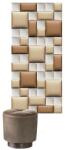 Kerma Design Előszobafal-33 decor műbőr 3d falpanelekből, beige, arany színek