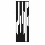  Fali dekorpanel, trapéz mintázat, 50x150 cm, 3 mm HDF - FP10 fa fekete színű falburkolat