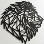  Fali dekoráció, oroszlán , 47, 5x47, 5 cm, 3 mm HDF - fekete színű fa falburkolat FPD-8