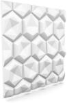  MYWALL HEX modern mintás fehér festhető polisztirol falpanel, 3d modern dekoráció (60x60cm)