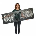  Fali dekorpanel, levél minta, 50x150 cm, 3 mm HDF - FP3 Antracit falburkolat