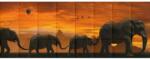 Kerma Design Elefántok naplemente dekor nyomtatott műbőr falvédő (200x75 cm), ágy mögé falburkolat