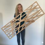  Fali dekorpanel, Vonal minta, 50x150 cm, 3 mm HDF - FP16 fa sonoma tölgy fa színű falburkolat