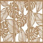  Fali dekorpanel szett, pálmalevél minta, 50x150 cm x 3 darab, 3 mm HDF - FPD-14 fa Sonoma tölgy falburkolat