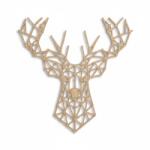  Fali dekoráció, szarvas , 47, 5x47, 5 cm, 3 mm HDF - Sonoma tölgy fa falburkolat FPD-11