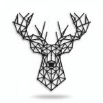  Fali dekoráció, szarvas , 47, 5x47, 5 cm, 3 mm HDF - Fekete fa falburkolat FPD-11