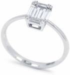 White & Black Baguette gyémánt eljegyzési gyűrű - fehérarany - 0, 3 karát (AU14058)