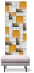Kerma Design Előszobafal-53 modern panelekből összerakható, barna, beige, sárga színű dekor