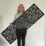  Fali dekorpanel, nyíl mintázat, 50x150 cm, 3 mm HDF - Fekete falburkolat FP-7