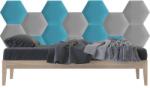Kerma Design Kerma kék és szürke színű hatszög kész műbőr falvédő-22, ágy mellé