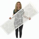  Fali dekorpanel, doboz minta, 50x150 cm, 3 mm HDF - FP11 fa feher falburkolat