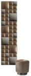 Kerma Design Előszobafal-4 stílusos műbőr bronz és szürke színű dekor falpanelekből