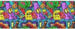 Kerma Design Funny vidám színes nyomtatott műbőr falvédő (200x75 cm)