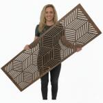  Fali dekorpanel, doboz minta, 50x150 cm, 3 mm HDF - FP11 dió fa falburkolat