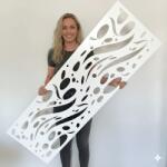  Fali dekorpanel, csepp minta, 50x150 cm, 3 mm HDF - FP17 fa fehér falburkolat