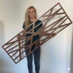  Fali dekorpanel, Vonal minta, 50x150 cm, 3 mm HDF - FP16 fa dió fa színű falburkolat