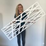  Fali dekorpanel, Vonal minta, 50x150 cm, 3 mm HDF - FP16 fa Fehér színű falburkolat