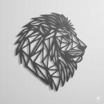  Fali dekoráció, oroszlán , 47, 5x47, 5 cm, 3 mm HDF - antracit színű falburkolat FPD-8