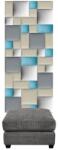Kerma Design Előszobafal-43 hőszigetelő műbőr falpanelekből, beige, szürke, kék, ezüst színű