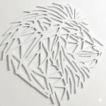  Fali dekoráció, oroszlán , 47, 5x47, 5 cm, 3 mm HDF - fehér színű fa falburkolat FPD-8