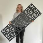  Fali dekorpanel, nyíl mintázat, 50x150 cm, 3 mm HDF - antracit falburkolat FP-7