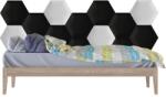 Kerma Design Kerma fekete és fehér színű hatszög trendi műbőr 3D falvédő-25 hexagon falpanelekből