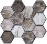  Öntapadós márványos hatszög csempe falpanel 30x30 cm (4 db)