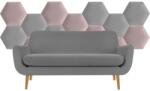 Kerma Design Kerma szürke és rózsaszín színű hatszög trendi műbőr falvédő-34