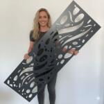  Fali dekorpanel, csepp minta, 50x150 cm, 3 mm HDF - FP17 fa Antracit falburkolat